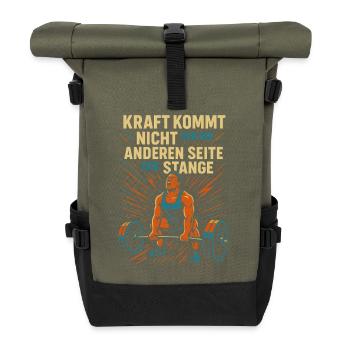 Bodybuilder Fitness Sport Chemise Dumbbell Studio - Sac à dos roll top - olive/noir - Devant