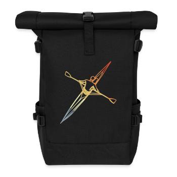 Rudder Sketch Vintage Look - Roll Top Backpack - black - Front