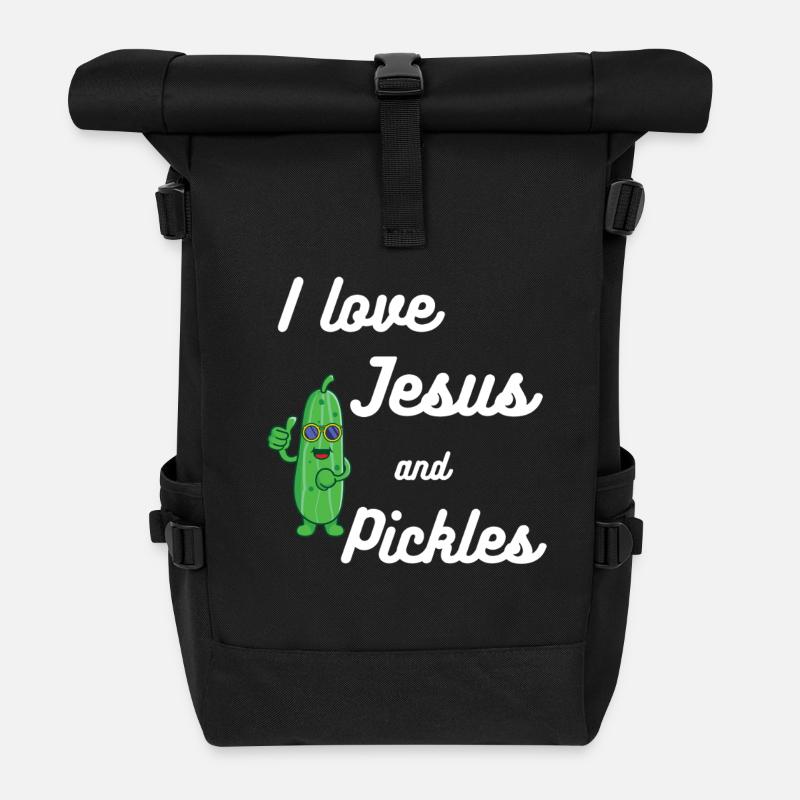 Gurken und Jesus Religiös - Rolltop Rucksack - Schwarz