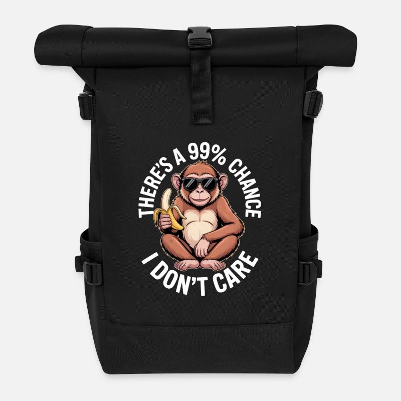 Es besteht eine 99%ige Chance, dass es mir egal ist - Rolltop Rucksack - Schwarz