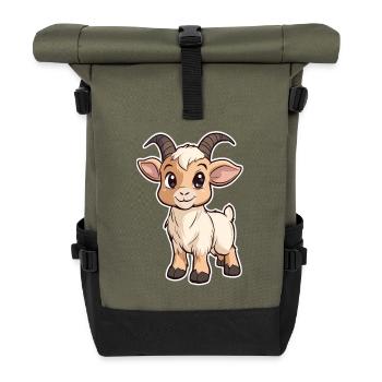 Chèvre - Sac à dos roll top - olive/noir - Devant