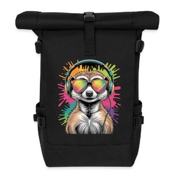 Dj suricate avec lunettes de soleil T-Shirt - Sac à dos roll top - noir - Devant