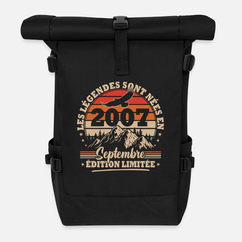 Vintage Cadeau Anniversaire Nées En Septembre 2007 - Sac à dos roll top - noir