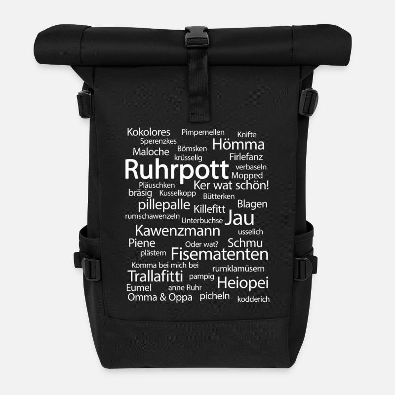 Ruhrpott Sprache Dortmund Bochum Hömma Ruhrdeutsch - Rolltop Rucksack - Schwarz