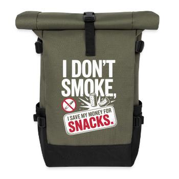 Je ne fume pas J’économise mon argent Collations Non-fumeur - Sac à dos roll top - olive/noir - Devant