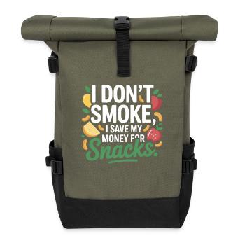 Je ne fume pas J’économise mon argent Collations Non-fumeur - Sac à dos roll top - olive/noir - Devant