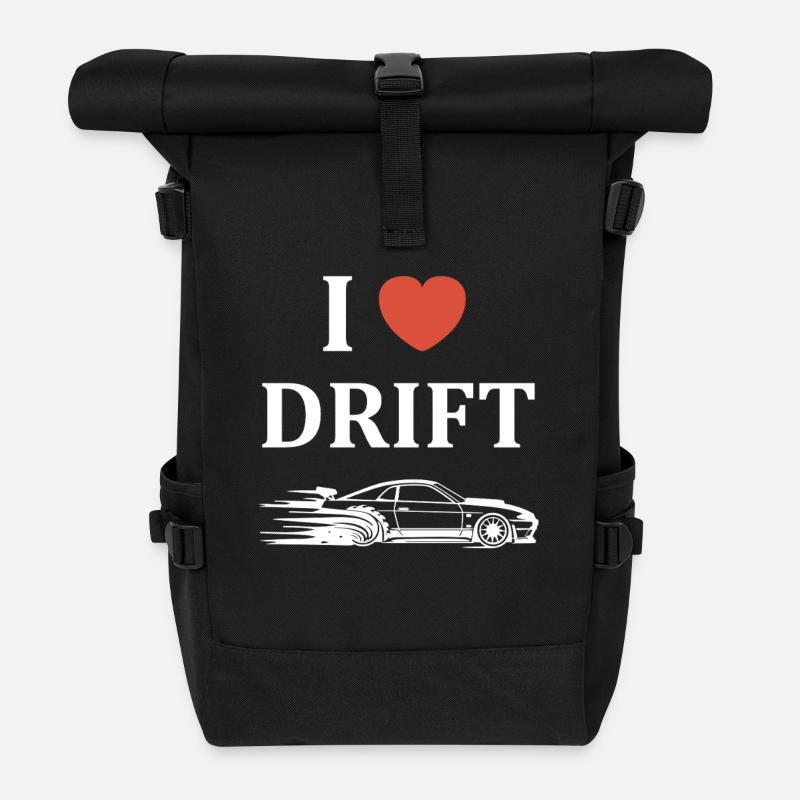 Drift Passion Car Design - Roll Top Backpack - black