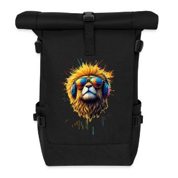 Dj Suricate chat avec lunettes de soleil T-Shirt - Sac à dos roll top - noir - Devant