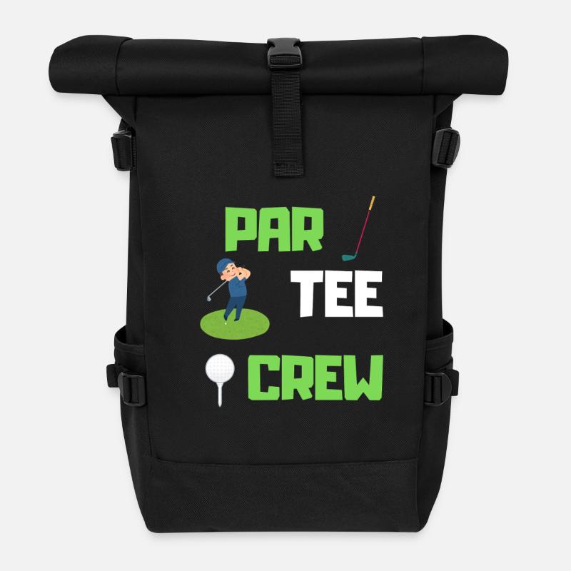 Par Tee Crew Squad Golf Liebhaber - Rolltop Rucksack - Schwarz