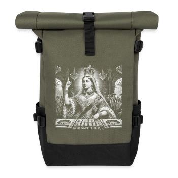God Save the DJs Design vintage mixage musique - Sac à dos roll top - olive/noir - Devant