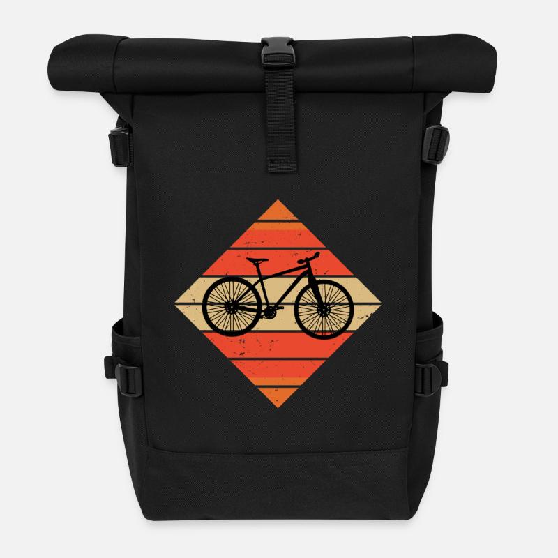 Cycling Retro Vintage - Rolltop Rucksack - Schwarz