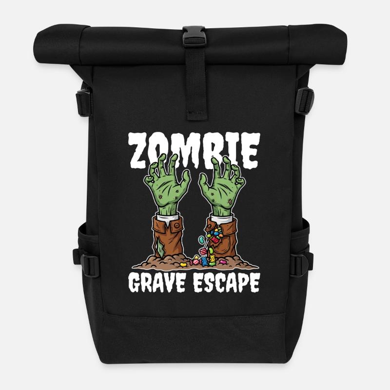 ZOMBIE_GRAVE_ESCAPE - Rolltop Rucksack - Schwarz