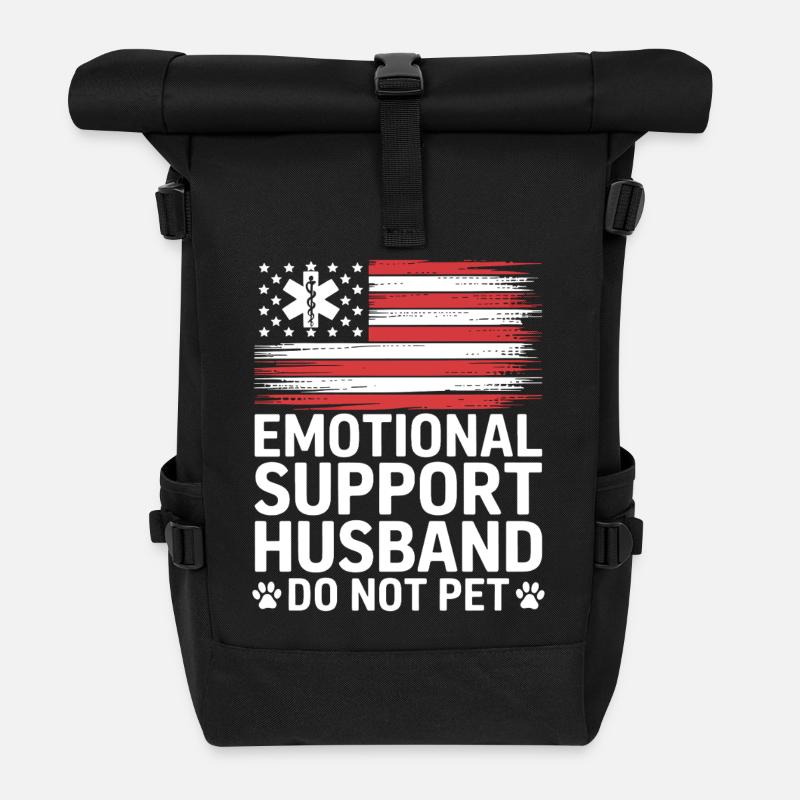 Emotionaler Unterstützung Ehemann - Rolltop Rucksack - Schwarz