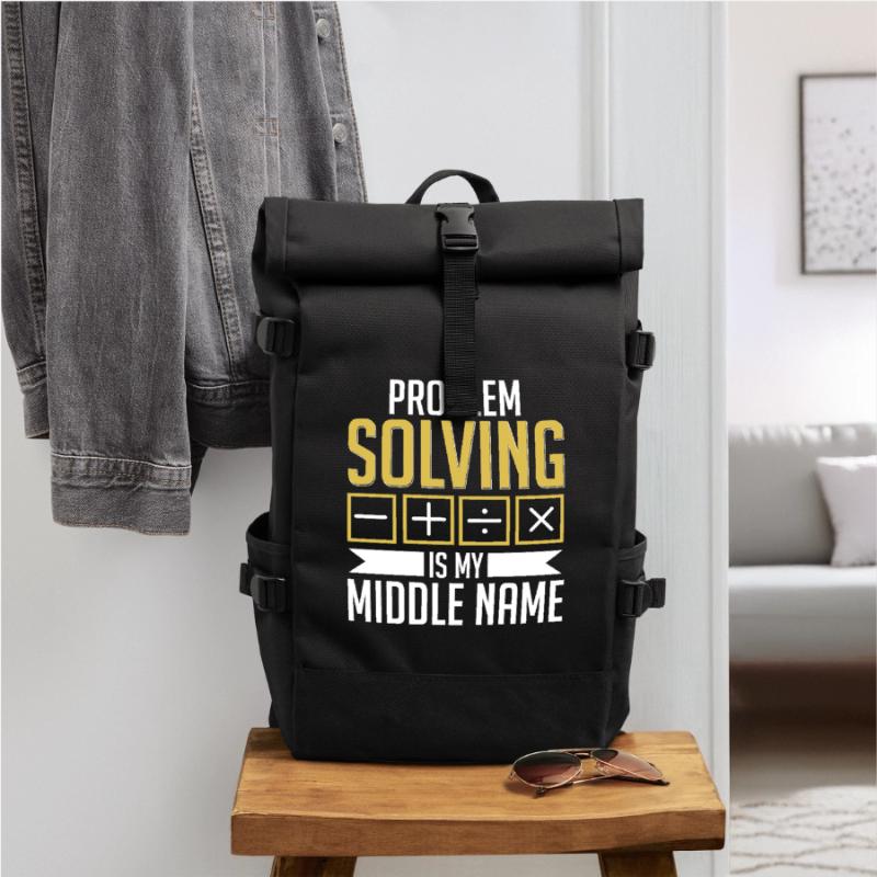Math Math Teacher Problem Solving My Middle Name Roll Top Backpack
