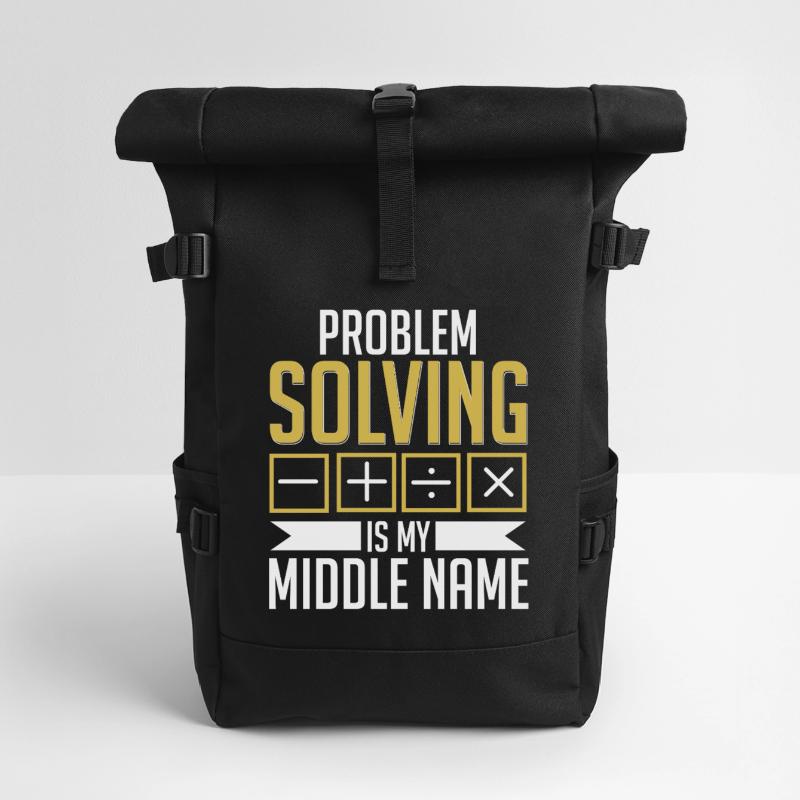 Math Math Teacher Problem Solving My Middle Name Roll Top Backpack
