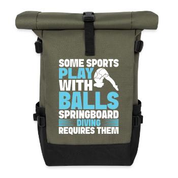 Diving diving board - Roll Top Backpack - olive/black - Front