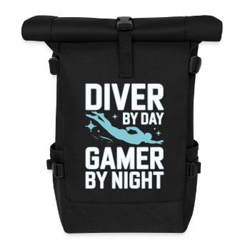 Diving diving board - Roll Top Backpack - black - Front