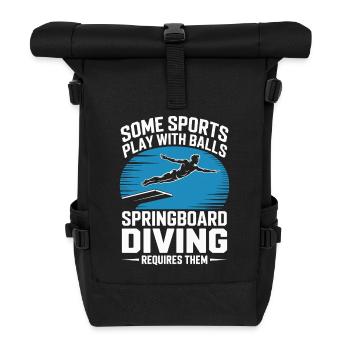 Diving diving board - Roll Top Backpack - black - Front