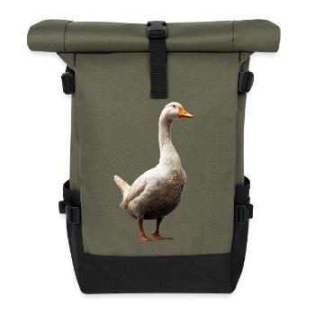 Gans Süße Gänseküken Gans Küken Ente Kleine Gänse - Rolltop Rucksack - Olive/Schwarz - Vorne