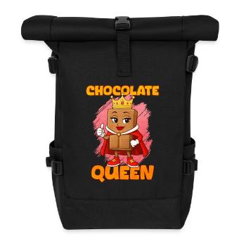 Queen of Chocolate with Crown - Roll Top Backpack - black - Front