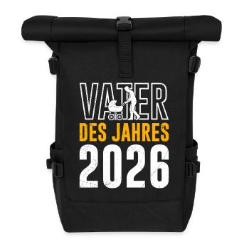 Vaterschaft VATER DES JAHRES 2026 LUSTIG - Rolltop Rucksack - Schwarz - Vorne