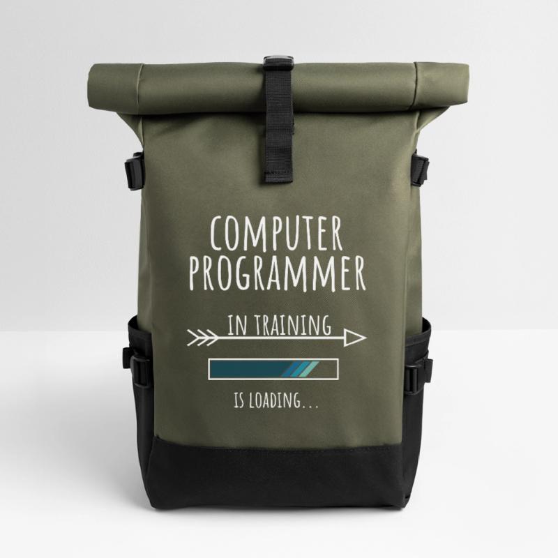 Gift Profession Training Computer Programmer Roll Top Backpack