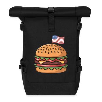  Cheeseburger Patriotic Independence Day 4th of - Rolltop Rucksack - Schwarz - Vorne