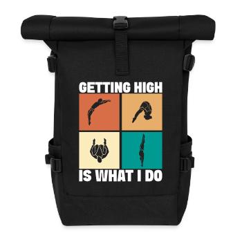 Diving diving board - Roll Top Backpack - black - Front
