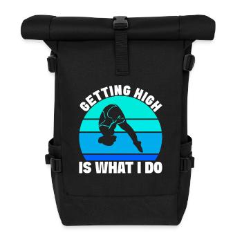 Diving diving board - Roll Top Backpack - black - Front