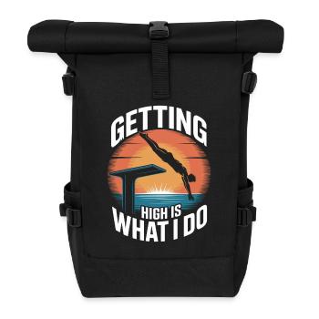 Diving diving board - Roll Top Backpack - black - Front