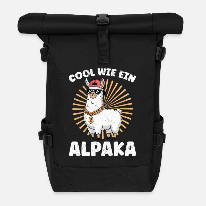 Éventail d’alpaga COOL COMME UN LAMA D’ALPAGA Drôle - Sac à dos roll top - noir