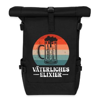 Vaterschaft VÄTERLICHES ELIXIER Lustiges - Rolltop Rucksack - Schwarz - Vorne