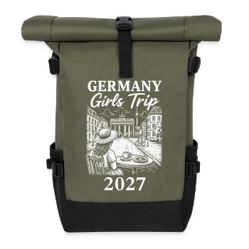 Germany Girls Trip 2027 - Rolltop Rucksack - Olive/Schwarz - Vorne