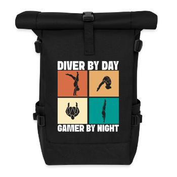 Diving diving board - Roll Top Backpack - black - Front