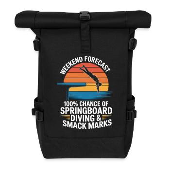 Diving diving board - Roll Top Backpack - black - Front