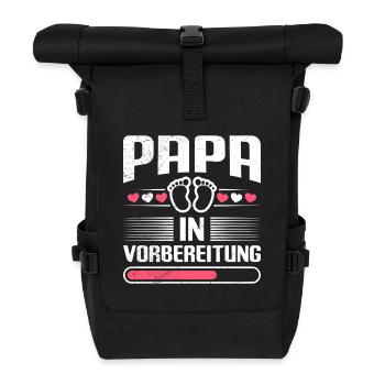 PAPA IN VORBEREITUNG Vaterschaft Lustiges - Rolltop Rucksack - Schwarz - Vorne