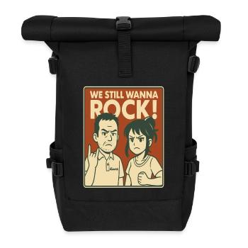 Rebellisches Rock-Elternduo - Rolltop Rucksack - Schwarz - Vorne