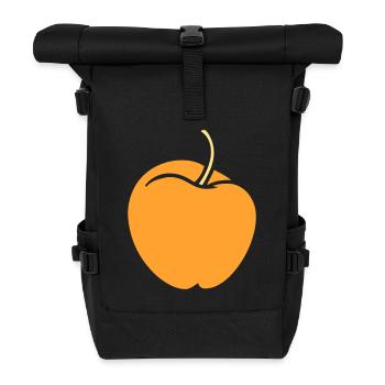 Minimalist abbreviation of Nectarine in peach - Roll Top Backpack - black - Front