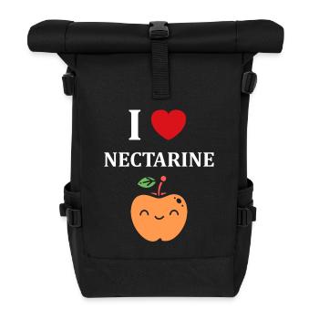 Kleidung mit Zitronen- und Nektarinenmuster - Rolltop Rucksack - Schwarz - Vorne