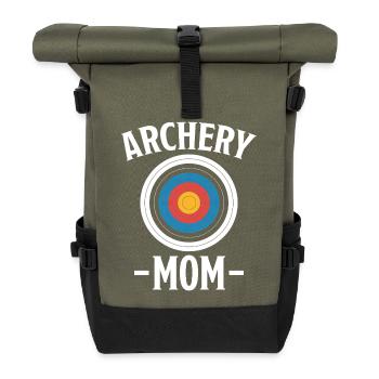 Tir à l’arc Dicton Mère Tir à l’arc Cadeau - Sac à dos roll top - olive/noir - Devant