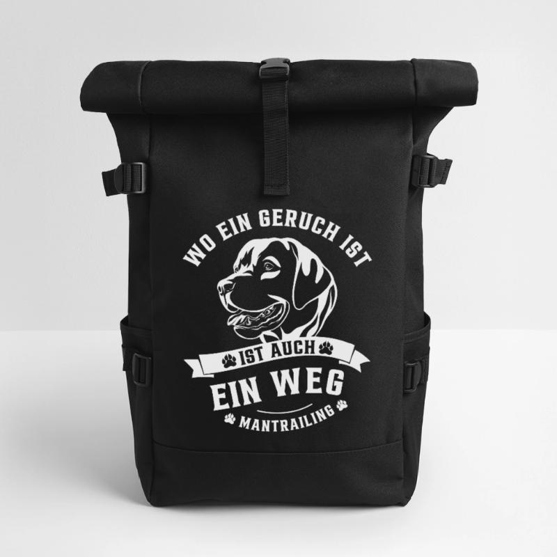 Mantrailing Labrador Wo ein Geruch da ein Weg Rolltop Rucksack