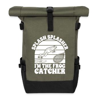 Frog Catcher Splash Splasher Frog - Roll Top Backpack - olive/black - Front