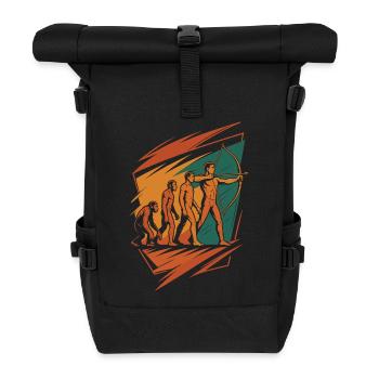 Entwicklung Des Bogenschießens Archer Bow Target - Rolltop Rucksack - Schwarz - Vorne