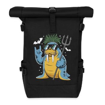 Walross Punk Rocker Halloween  - Rolltop Rucksack - Schwarz - Vorne