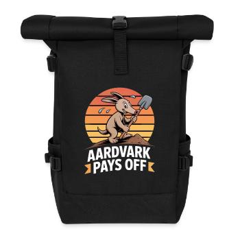 Aardvark Pays Off Aardvark Motivation - Roll Top Backpack - black - Front