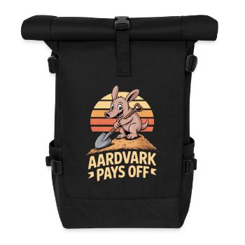Aardvark Motivation AARDVARK PAYS OFF - Roll Top Backpack - black - Front