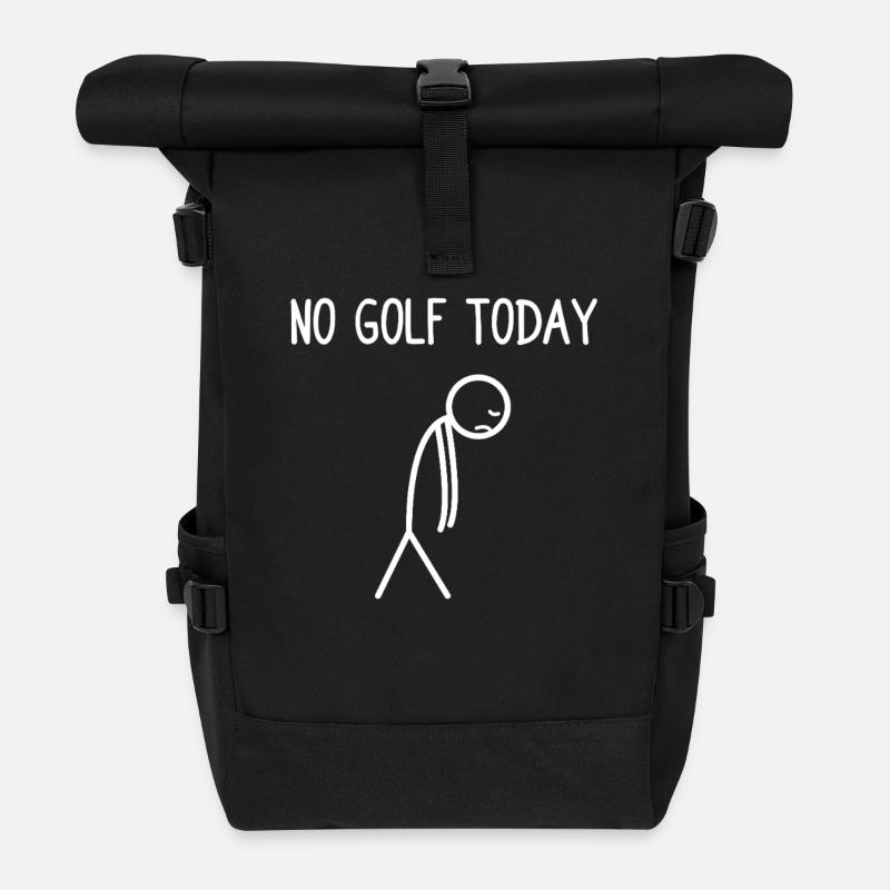 No golf today Golfer Golf Golfen - Rolltop Rucksack - Schwarz