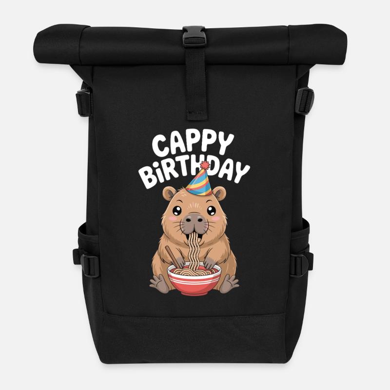 Capybara Ramen Anniversaire de Capy Anniversaire de Capy - Sac à dos roll top - noir