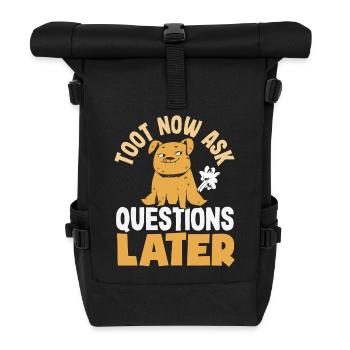 Public Fart Funny Inappropriate - Roll Top Backpack - black - Front