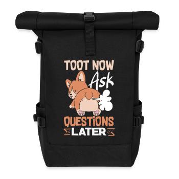 Public Fart Funny Inappropriate - Roll Top Backpack - black - Front